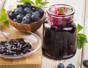 Fresh blueberries jam