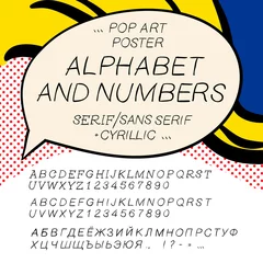 Photo sur Plexiglas Pop Art Comics pop art alphabet and numbers