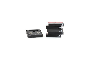 Mini DV Cassettes isolated on white background