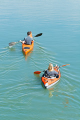 paddler von hinten
