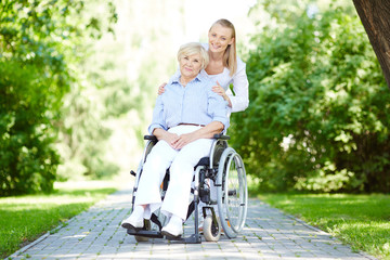 Walking out with patient