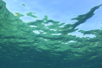 Fototapeta na wymiar Underwater background in sea
