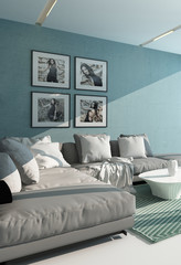 Comfortable contemporary lounge interior