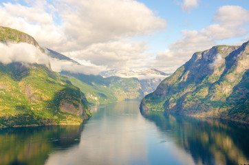 Sogne Fjord in Clouds in Norway © Simon Dannhauer