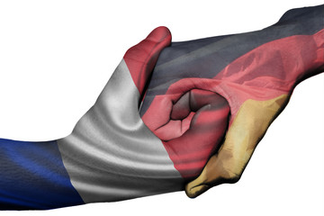 Handshake between France and Germany
