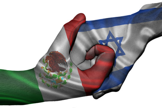Handshake between Mexico and Israel