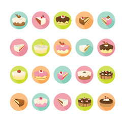Cake icons set. Illustration eps10