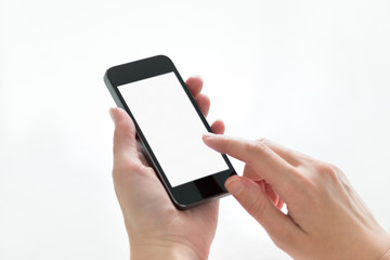Touching on smartphone with blank screen