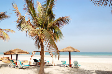 Beach of the luxury hotel, Ajman, UAE