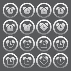 Vector of transparent icon, alarm clock set