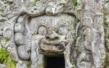 Cave mouth at Goa Gajah temple in Bali