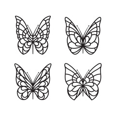 Fototapeta na wymiar Butterfly icon set