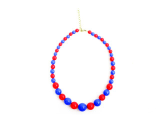 Close up with a colorful necklace isolated, beautiful