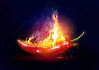 Image of Explosive Hot Chili printed on Printed Glass Basin Splashbacks