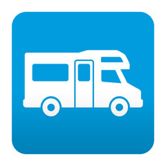 Etiqueta tipo app azul simbolo autocaravana