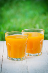 Orange juice outdoors