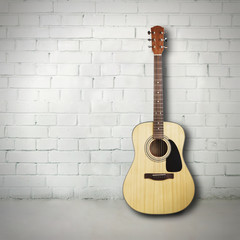 Fototapeta na wymiar Acoustic guitar in room