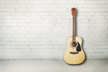 Fototapeta na wymiar Acoustic guitar in room