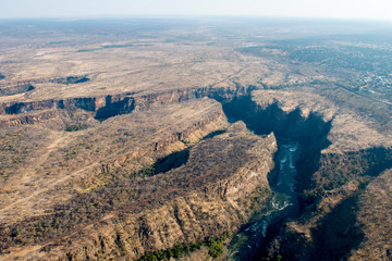 Les chutes Victoria vues du ciel