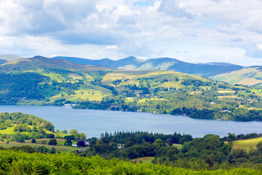 Windermere Lake District England uk sunny summer day