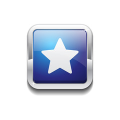 Star Rounded Corner Square Vector Blue Web Icon Button