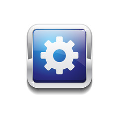 Settings Rounded Corner Square Vector Blue Web Icon Button
