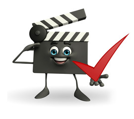 Clapper Board Character with right sign