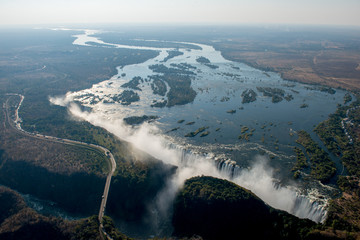 Les chutes Victoria vues du ciel