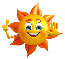 Sun Character is pointing