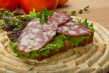 Salami sausages