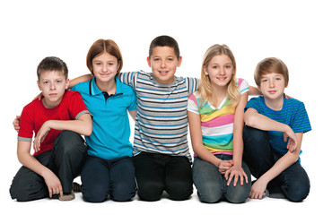 Group of five children