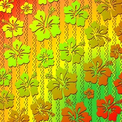 Hibiscus Exotic Tribal Pattern