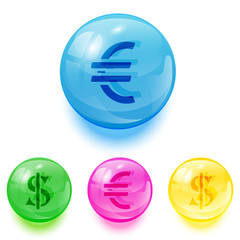 Euro and dollar icons