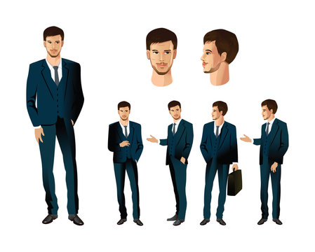 Man in different poses