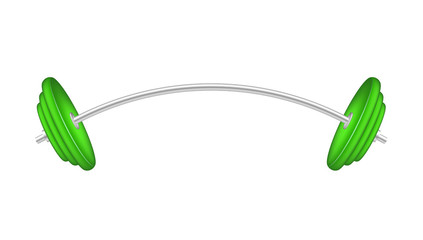 Barbell in silver and green design