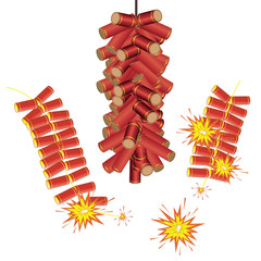 chinese firecrackers design element - obrazy, fototapety, plakaty