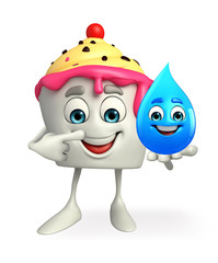 Ice Cream character with water drope