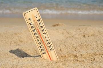 夏の海と温度計