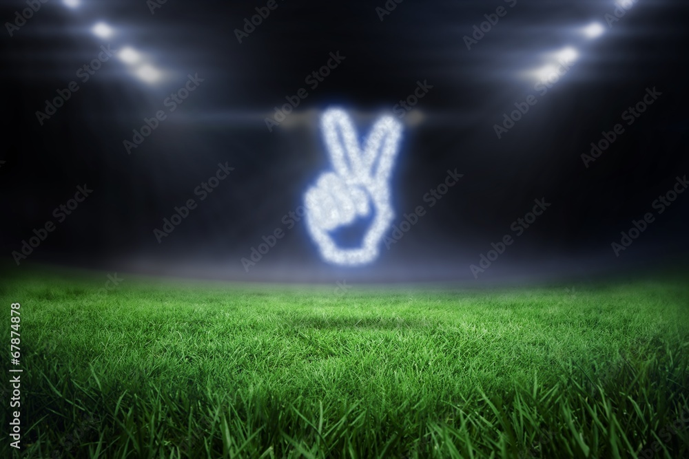 Aufkleber composite image of cloud in shape of hand making peace sign