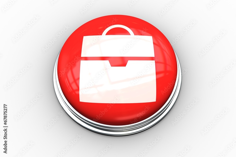 Poster composite image of shopping bag graphic on button