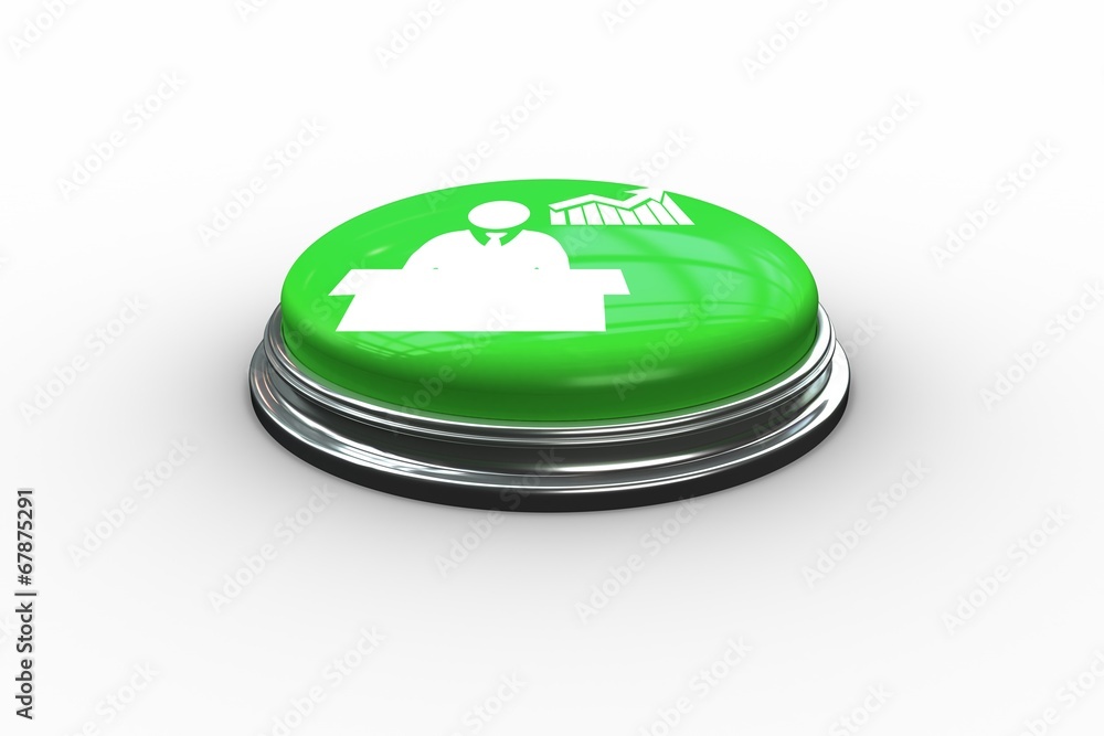 Poster Composite image of businessman and chart graphic on button