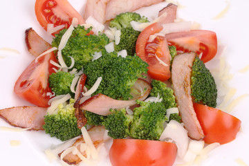 Close up of broccoli salad.