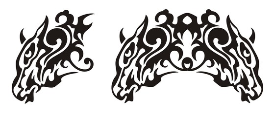 Tribal young bull symbols
