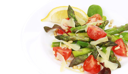 Close up of asparagus salad.