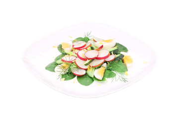 Radish salad with eggs.