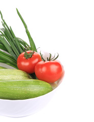 Bowl full of fresh vegetables.