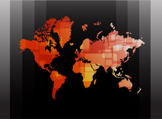 red world map illustration design