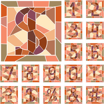 Mosaic numeric figures.