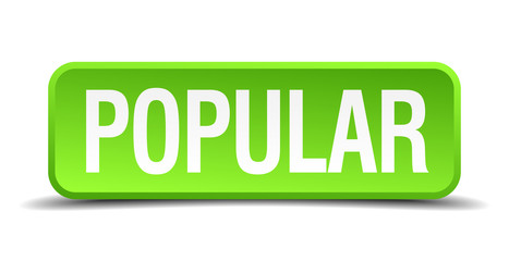 Popular green 3d realistic square isolated button