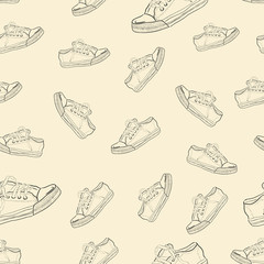 Seamless texture with sneakers